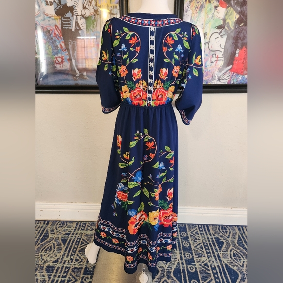 Floral Print Batwing Cold Shoulder Sleeve Dress ☆NWOT☆ - Picture 6 of 6